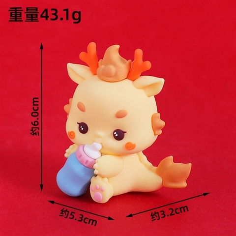 Kute SIÊU CẤP rồng VÀNG ôm bình sữa XANH