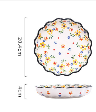 Bộ hoa nhí vàng cam đĩa tròn sâu lòng 20.5*20.5*3cm