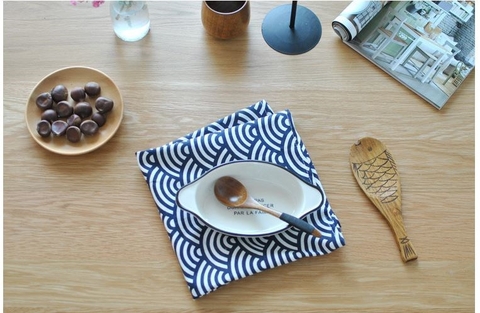 Vải décor Hoa văn xanh đen (40*70cm) A