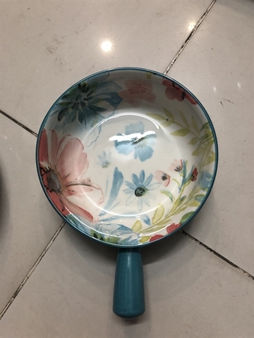 HOA XANH THỊNH VƯỢNG-thố tròn có tay cầm 22*16*6cm