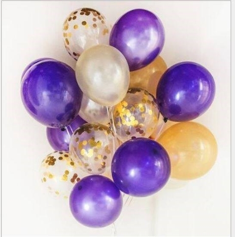 SET bóng bay kim tuyến nhũ mix màu (bịch 10q)