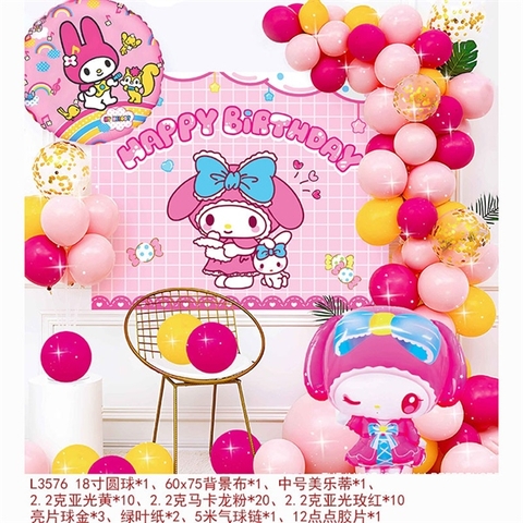 SET Bóng bay + Bóng chữ HPBD + PHụ kiện L3576