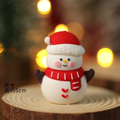 MC - Kute người tuyết TRÒN mũ đỏ găng tay nâu 5cm