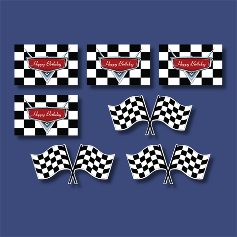 Set que giấy-Cờ car+ cờ đua chéo(combo 2)