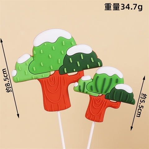 Set kute nhựa dẻo 2 cây xanh trắng to nhỏ