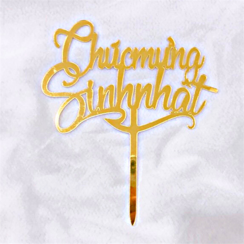 Topper mica Chúc mừng sinh nhật ( 15*18cm)