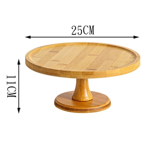 Cakestand mặt gỗ chân đế gỗ size 25*11cm