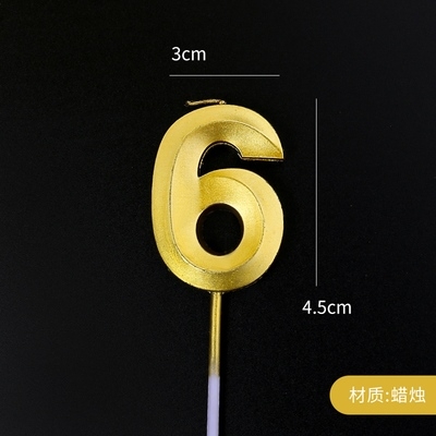 Nến UỐN vàng số 6 (set 10 số)