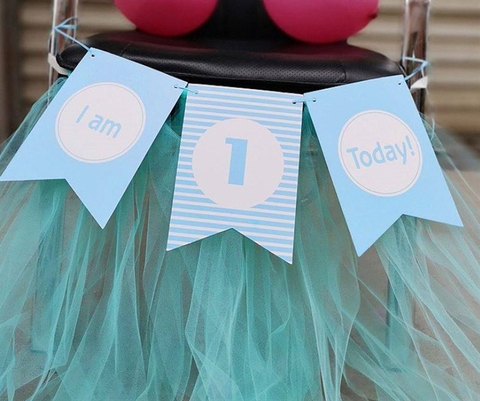 Set số 1 xanh kẻ ngang (I am 1 today)