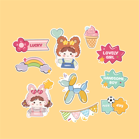 Set que giấy - TN Bé TRAI GÁI - HANDSOME BOY - LOVELY GIRL (combo2)