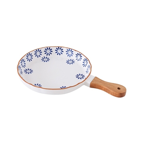 A141 Thố Hoa cúc Daisy có tay nắm gỗ size 35.5*20*3.5