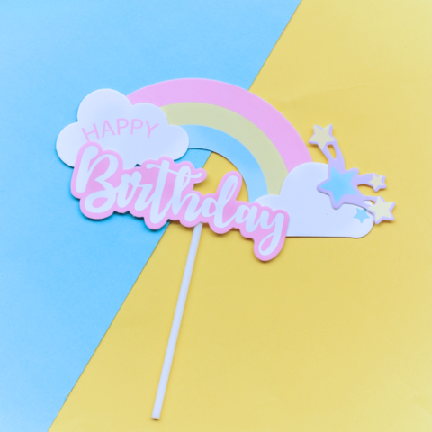 Que cắm HPBD cầu vồng SAO hồng