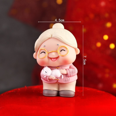 Trang trí bà lão Nhựa Hồng(OB)