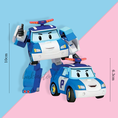 Đồ chơi xe cảnh sát biến hình  XANH DƯƠNG + TRẮNG