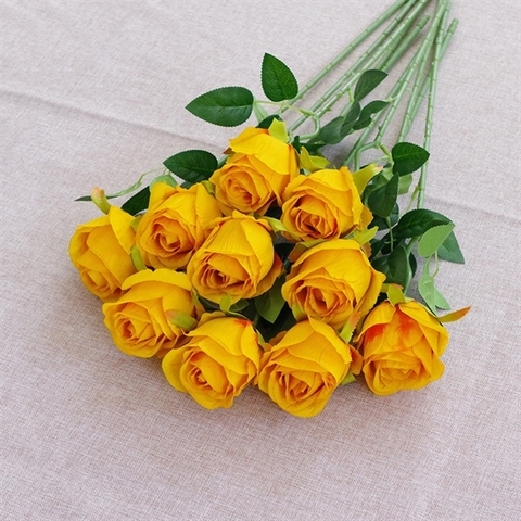 Cành hoa hồng 51cm - màu CAM (Cành)