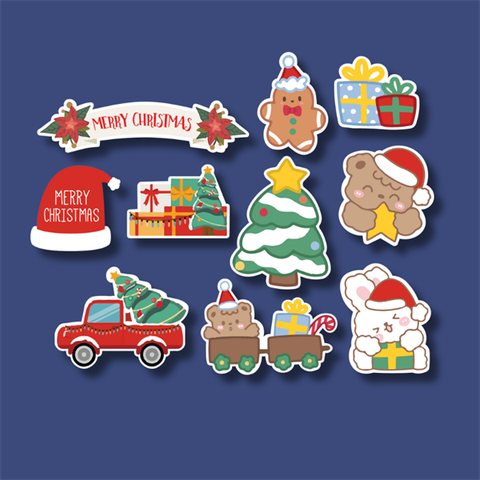 Set que giấy MC GẤU NÂU ĐỘI MŨ ĐỎ ÔM SAO (combo2)