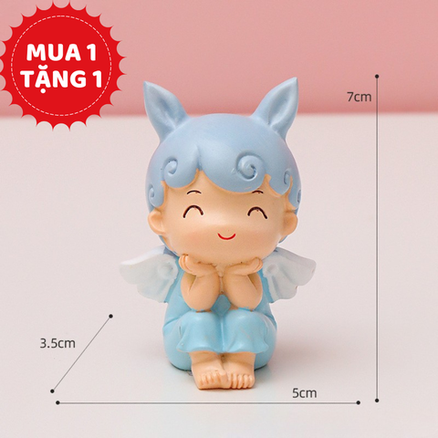 OD-bé trai thiên thần chống cằm tai thỏ xanh