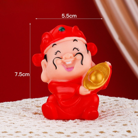 TẾT-Đồ chơi trang trí thần nhựa tài thỏi vàng nhũ