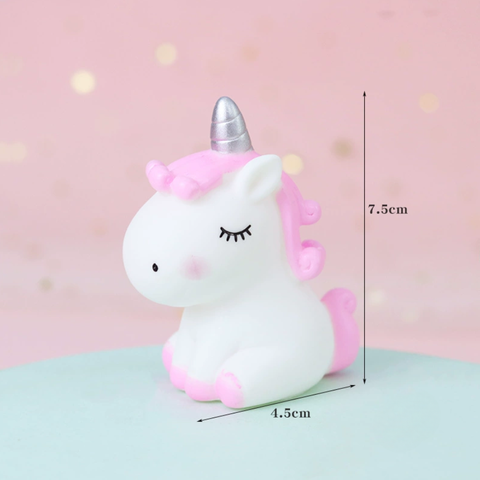 Trang trí ngựa Béo Unicorn TRẮNG + sừng TRẮNG