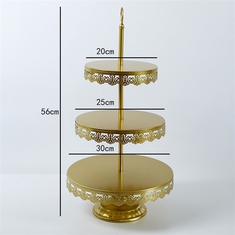 Cakestand hoa văn 3 tầng - VÀNG
