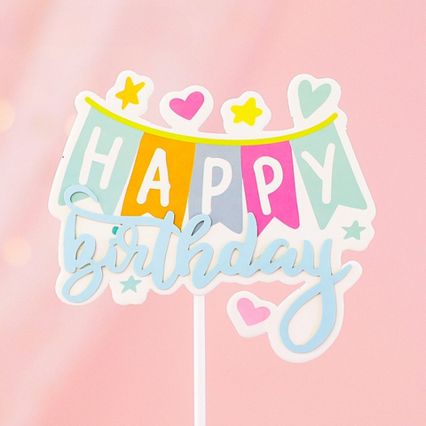 Que cắm HPBD dải cờ XANH