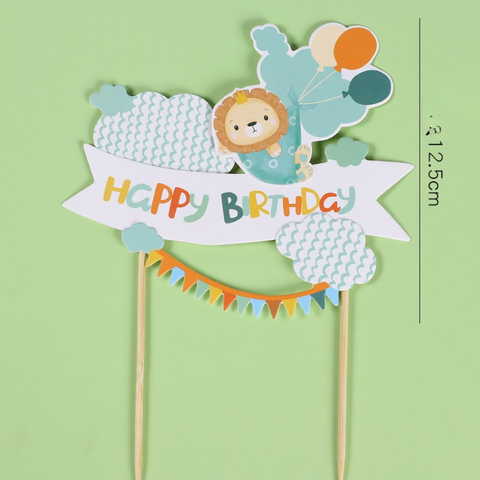 Cổng HPBD cờ +Bóng bay+Sư tử