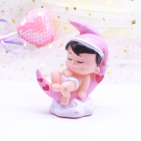 Đồ chơi trang trí bé nhựa ngủ trăng GÁI