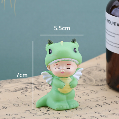 Trang trí bé khủng long nhựa XANH LÁ