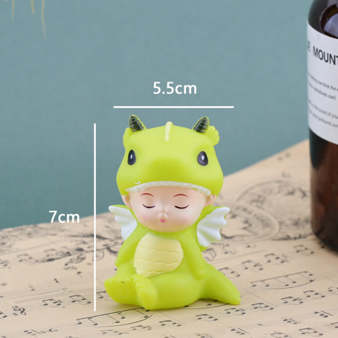 Trang trí bé khủng long nhựa XANH MẠ