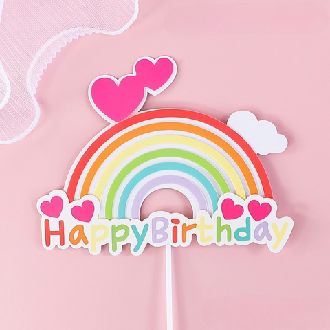 Que cắm HPBD cầu vồng TIM HỒNG