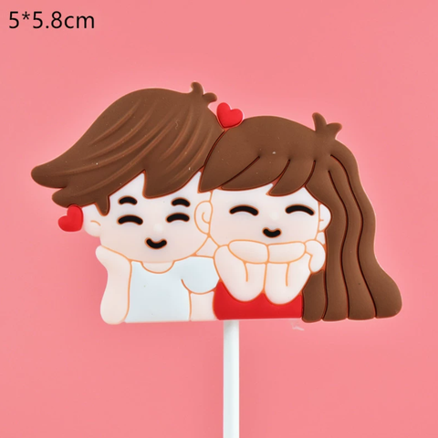 Que Nhựa KUTE bé trai gái chống cằm