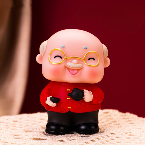 Trang trí ÔNG lão nhựa áo ĐỎ quần ĐEN