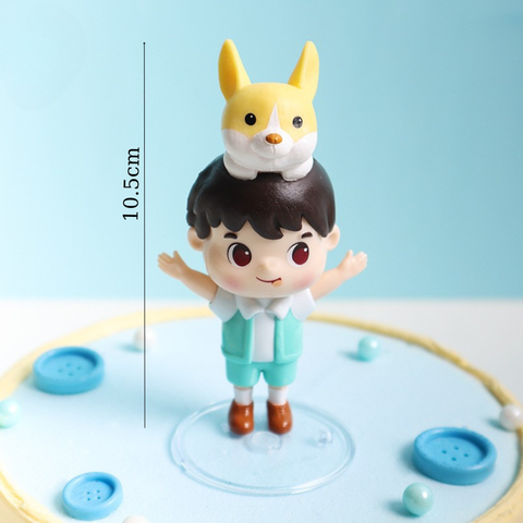 Đồ chơi trang trí Bé trai đội cún