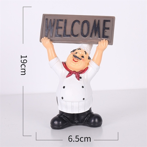 Mô hình ông đầu bếp cầm biển Welcome (O2)