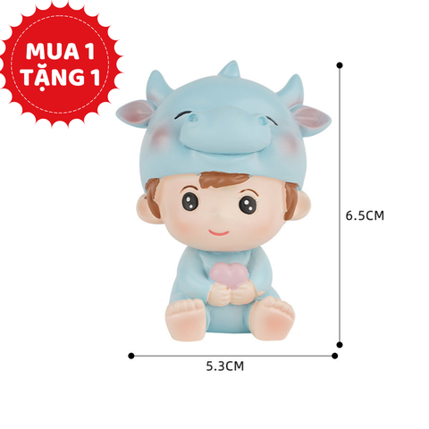 Bé trâu sứ màu xanh