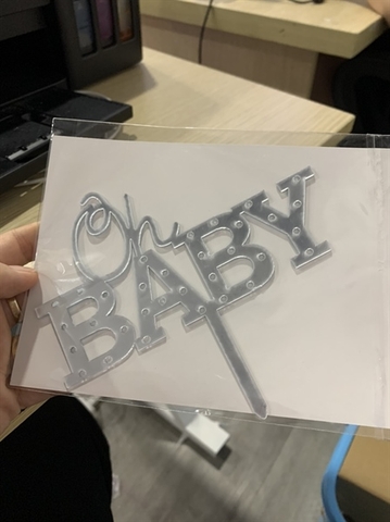 Topper mica OH BABY Chấm bạc