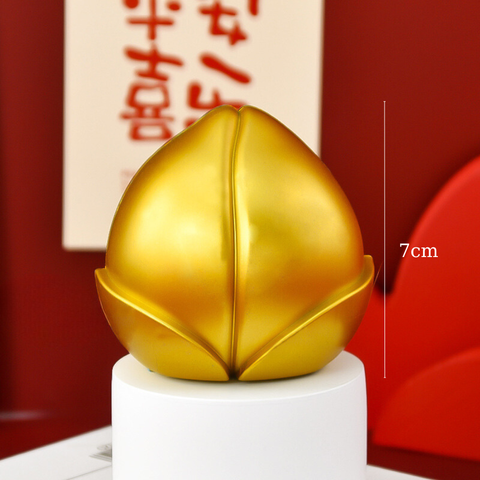 TẾT - Trang trí quả đào vàng size 7cm SIZE TO