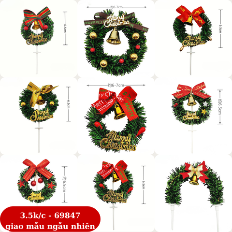 MC - Que cắm cupcake NOEL nguyệt quế mix mẫu