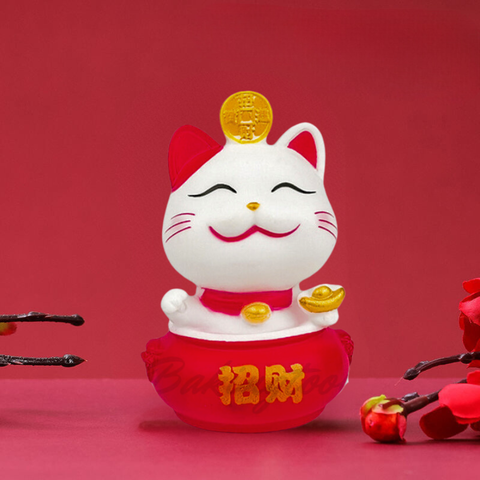 TẾT - Mèo thần tài NGỒI HŨ TIỀN nhựa