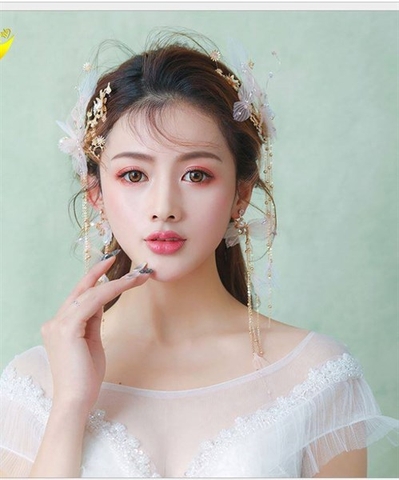 Set phụ kiện 2 hoa cài đầu + bông tai