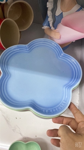 Đĩa hoa mai 5 cánh to màu xanh da trời LC213