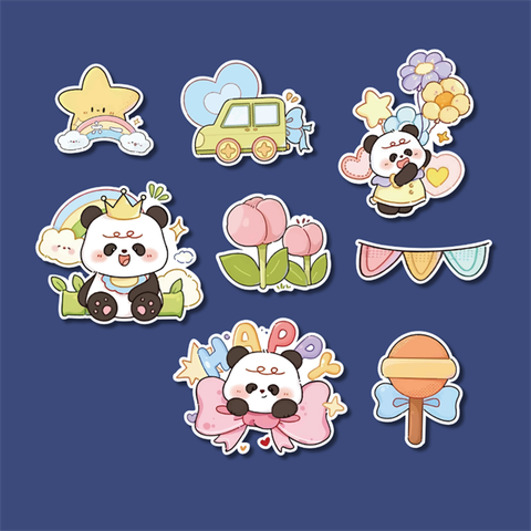 Set que giấy gấu trúc panda đội Vương miện (combo2)