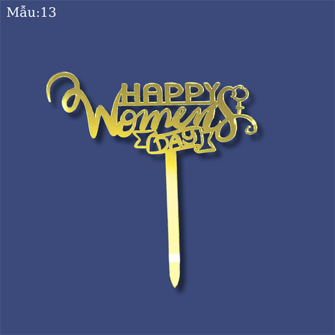 Topper mica 2024 Happy Women's day VÀNG M13