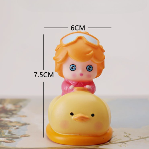 Trang trí Bé GÁI cưỡi VỊT