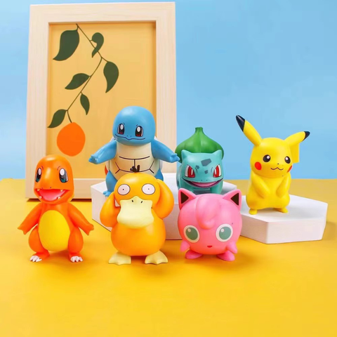 Đồ chơi trang trí set 6 pokemon nhựa đặc