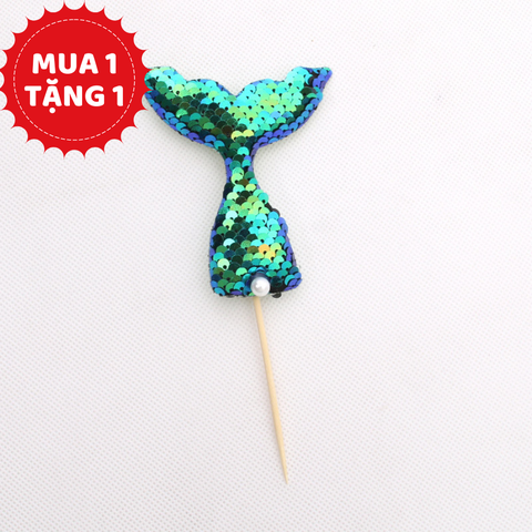 Que cắm đuôi cá lấp lánh màu Xanh Lá