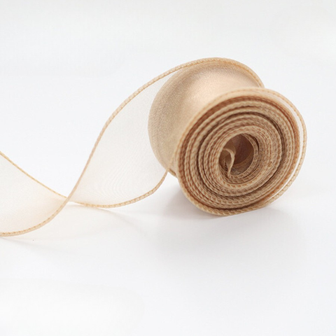 Rb voan 4cm*10m không lõi màu VÀNG ĐỒNG (cuộn)