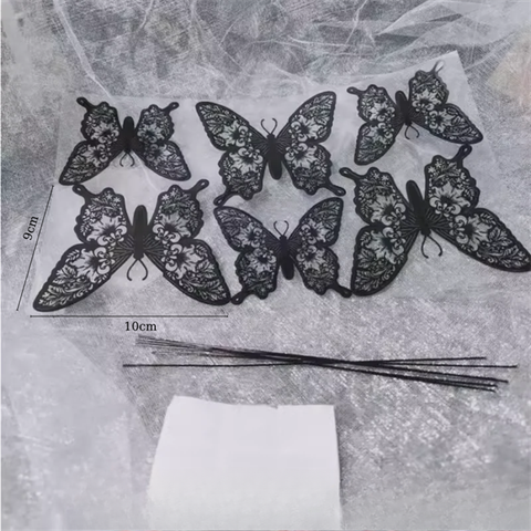 SET 6 BƯỚM mica ĐEN mã to