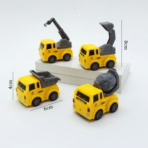 Set 4 xe công trình VÀNG XÁM