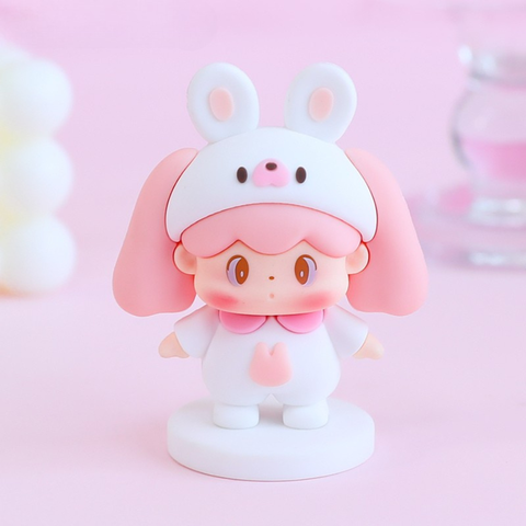 Kute SIÊU CẤP bé gái áo TRẮNG đội mũ THỎ 8cm